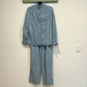 Vintage Simone Chin Chin cotton 2 piece set heathered blue women’s set medium